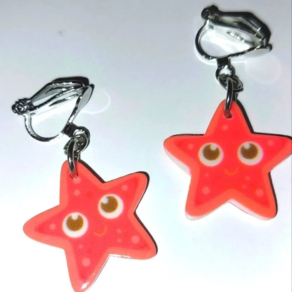 Super cute girls clip-on earrings